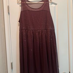 Lane Bryant Burgundy Sleeveless Dress